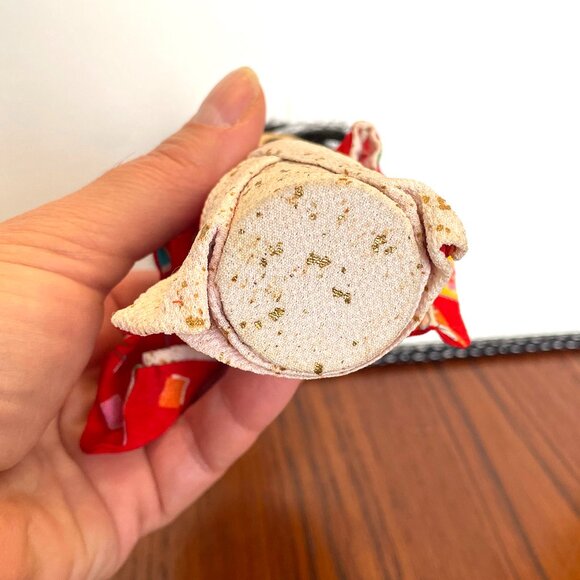 Vintage Japanese Doll Cloth Face - Fabric Kokeshi Kawaii Doll - Red Kimono - Picture 10 of 12